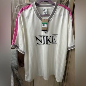 Nike Women's White and Pink Jersey